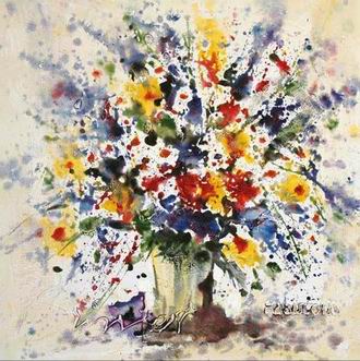 Textured Flowers oil painting